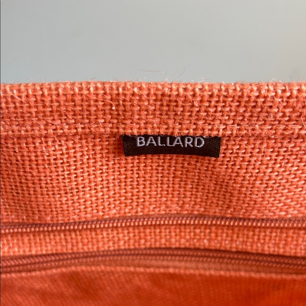 NWOT Ballard Jute Tote Bag in Orange with ‘Tutto’ Embroidered Design - Picture 6 of 8